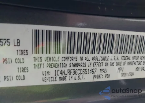2012 Jeep Patriot Latitude from USA, damaged, VIN 1C4NJRFB6CD651467